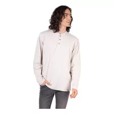 Polera Hombre Manga Larga Botones Queule Uv+pro Lenga®