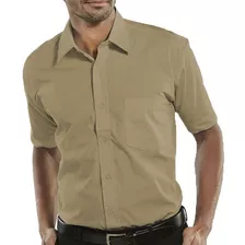 Camisa Masculina Manga Curta Branca Médico Fit Várias Cores