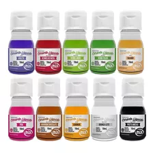 10 Corante Líquido Mix 10ml Confeitaria Diversas Cores 