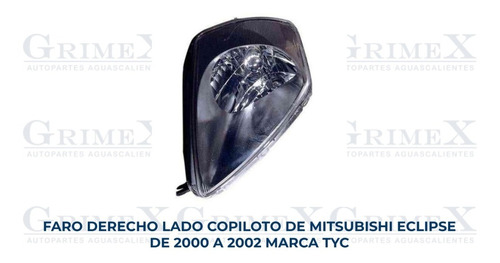 Faro Mitsubishi Eclipse 2000-00-2001-01-2002-02 Tyc Ore Foto 10
