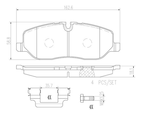 Set-4 Balatas Ceramica Delanteras Range Rover 4.4l V8 06  Foto 2