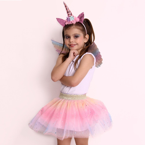 Roupa Arlequina Infantil Metalizada Carnaval + Meia Arrastão