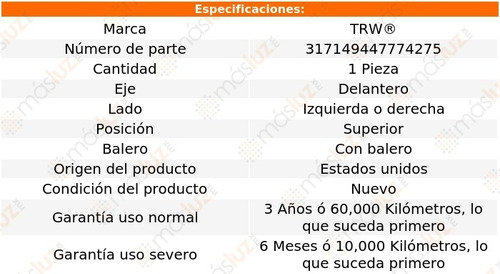 (1) Base Amortiguador Del Izq/der Sup Pathfinder A 04 Trw Foto 2