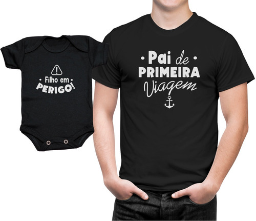 Kit Pai Filho Body Camiseta Pai De Primeira Viagem  Bodie