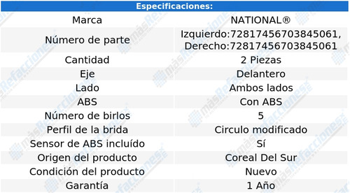 Par De Mazas Delanteras Con Abs 540i De 1997 A 2003 National Foto 4