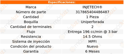 1- Inyector Combustible Chevy 1.6l 4 Cil 2004/2008 Injetech Foto 4