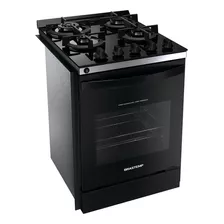 Fogão 4 Bocas Vidro De Embutir Byo4xae Preto Brastemp Bivolt 110v/220v