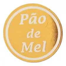 Etiqueta Adesiva Pão De Mel Com Fundo Metalizado 1.000 Un. Cor Dourado