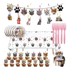 Decoración Fiesta Cumpleaños Gato Perro Mascota Temática Kit