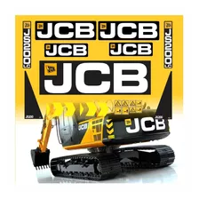 Etiqueta Faixas Adesivos Escavadeira Hidráulica Jcb Js200 Lc