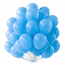 Balão Bexiga Redondo Liso 9 Bompack 30 Unidades Azul Claro