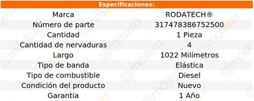 1- Banda Accesorios Fiorino 1.3l L4 2007/2021 Rodatech Foto 2