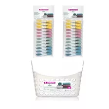 Kit Cesto + 24 Prendedores Pregadores De Roupa Sanremo