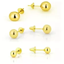 Kit Brinco Bola / Bolinha 9mm, 5mm, 3mm Ouro 18k C/ Garantia