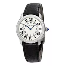 Cartier Ronde Solo Reloj Plateado Para Mujer Con Esfera Opal