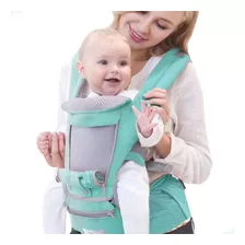 Bolsa Canguru Ergonômico Bebê Mamãe 12 Posições 3 Em 1 Aiebao Cor Verde