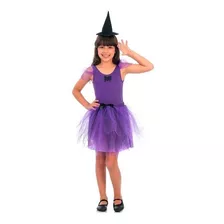 Fantasia De Bruxa Infantil Com Chapéu Halloween Sulamericana