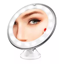 Espejo Con Aumento Y Luz Ideal Maquillaje Con Base Apoyo