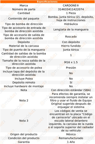 Bomba Direccin Licuadora Caravelle 2.2l 4 Cil 85/88 Reman Foto 5