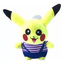 Pikachu Roupa Listrada Desenho Poquemon Bicho Pelúcia