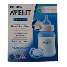 Pack Mamadera Avent Philips Anti-colic + Tetero + Chupa Azul