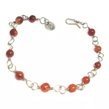 Pulsera Amor Piedras Cornalina 