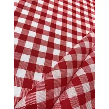 Tecido P/ Toalha De Mesa Xadrez Branco Vermelho 3,00 X 1,50