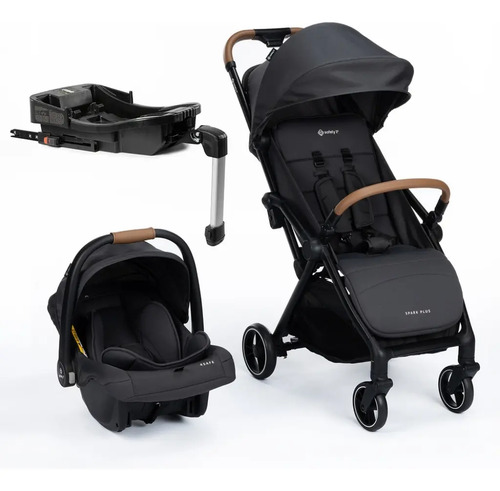 Carrinho Travel System Safety 1st, Spark Plus Trio, Com Isofix, Black Graphite Preto