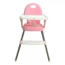 Silla Comer Bebe Booster Alta Portatil Rooby 3 En 1 Rosa