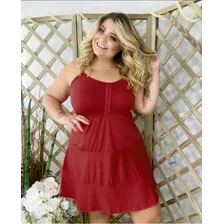 Vestido Plus Size Soltinho Fresquinho De Alçinha Verão