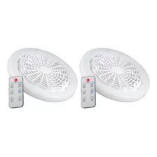 2 Pack Foco Led 30w Ventilador Dimeable Control Remoto 26 Cm