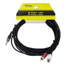 Cable 1 Plug Stereo 3.5mm A 2 Plug Rca 5mt Soundking