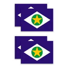 Adesivo Bandeira Do Mato Grosso 20x15cm - 4 Unidades