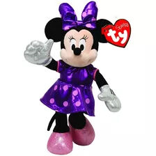 Beanie Babies Minnie Disney Vestido Roxo Ty Pelúcia Original