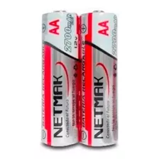 Pilas Recargables Netmak Aa 2700mah 1.2v Pack X2 Unidades