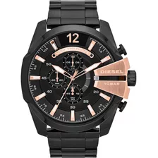Reloj Caballero Diesel Dz4309 Color Negro De Acero