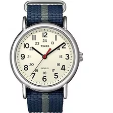 Reloj Timex Weekender Para Hombre T2n654e4 Color Zul Y