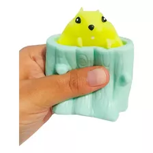 Squishies De Esquilo E Copo De Borracha Anti Stress - Azul