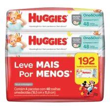 Lenço Umedecido Huggies One Done Leve 4 Pague 3 192 Toalhas