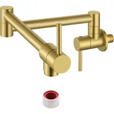 Kes Cocina Gold Pot Filler Grifo Plegable Latón Doble Articu