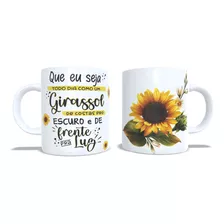 Caneca Porcelana Personalizada Girassol