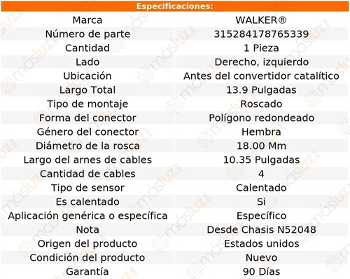 Sensor Ox O2 Izq/der Antes Cc Jaguar S-type 3.0l V6 06/08 Foto 6