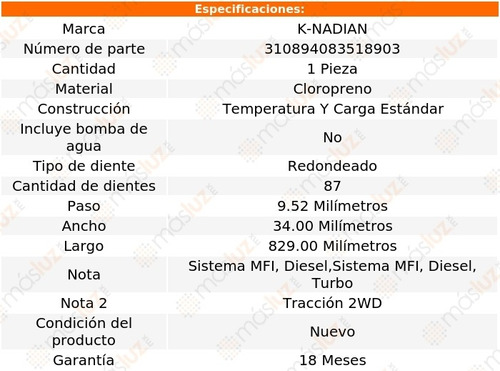 Banda Distribucion Isuzu Pup L4 2.2l 87 K-nadian Foto 3