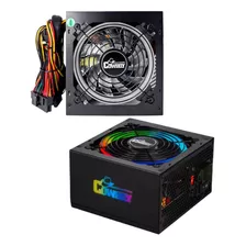 Fonte Potente 500w Atx Luz De Led Rgb Com Ventilador Bivolt