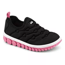 Tênis Infantil Menina Bibi Roller 2.0 Preto Rosa Confortável