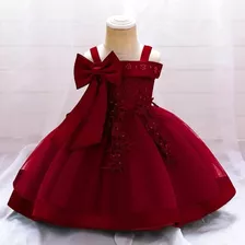 Vestido De Fiesta De Bebé Mini-mi Modelo Emma Bordó