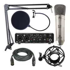 Kit Grabación Behringer Umc202hd B2 Microfono Antipop 192khz