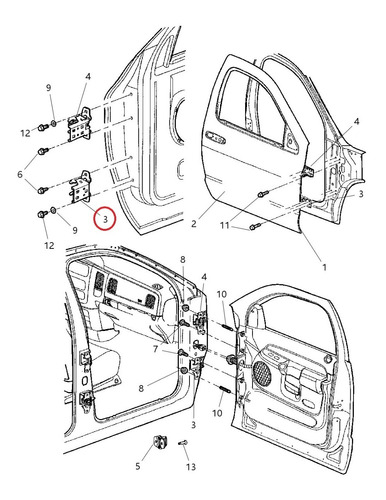 Bisagra Inferior Puerta Delantera Dodge Ram (05-11) Dakota Foto 3