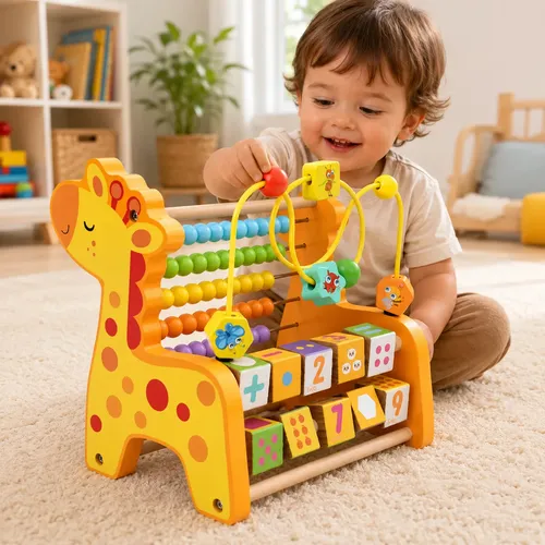 Brinquedo Montessori Ábaco De Madeira Infantil Educativo