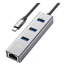 Hub Usb Adaptador Conversor Tipo C E Ethernet Rj45